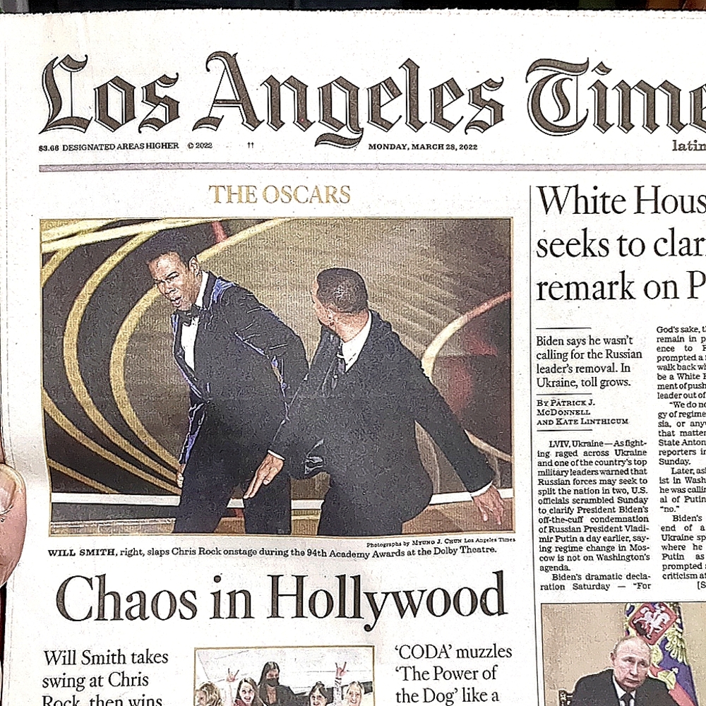 CHAOS At The Oscars Will Smith Slaps Chris Rock Great For Framing